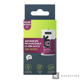 Uniross RCR123 Li-ion USB-C 3.7V 34,5mm 500mAh