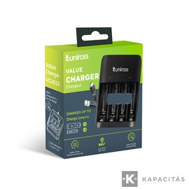 Uniross UCU010 Ni-Mh AA/AAA akku töltő / USB-C