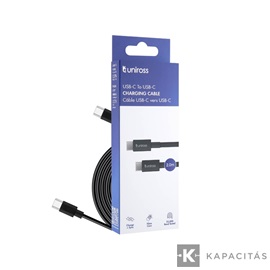 Uniross USB-C - USB-C kábel, 2m, Charge + Sync