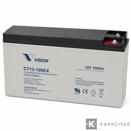 Vision CT12-100EX-V0 M6 12V 100Ah zárt ólomakkumulátor, front terminal