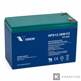 Vision HPS12-36W-F2 12V 9Ah nagy áramú zárt ólomakkumulátor
