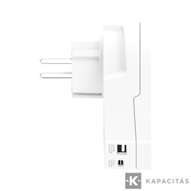 SKROSS World - Europe Világ utazóadapter USB-C + USB-A (20W PD, gyorstöltés, Fehér)