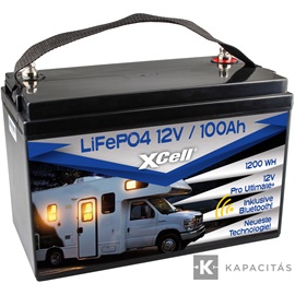 XCell LiFePO4 12V / 100Ah Pro Ultimate akkumulátor + bluetooth