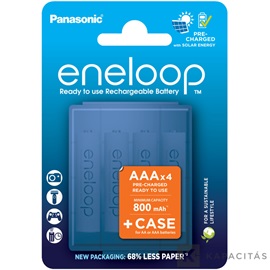 eneloop BK-4MCDEC4BE AAA/mikro 800mAh Ni-MH akkumulátor 4db/csomag + akkubox