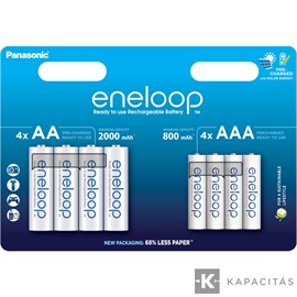 eneloop BK-KJMCDE44E 800mAh/AAA és 2000mAh/AA  akkumulátor 4-4db/csomag