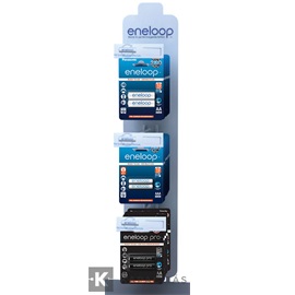 eneloop három kampós display csomag BK3MCC2BE/BK4MCC2BE/BK3HCDE-2BE akkumulátorral - ajándék akku