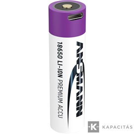 ANSMANN 18650 Li-ion 3400mAh védett akkumulátor USB töltéssel