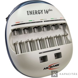 ANSMANN Energy 16 plus 1-12 akku töltésére AAA/AA/baby/góliát/9V Ni-Cd, Ni-MH frissítő/kisütő