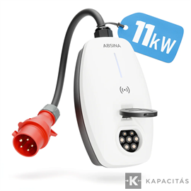 Absina 11kW, 16A, 3 fázisú elektromos autó fali töltő