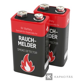 ANSMANN 9V elem 6LR61 füstjelzőbe 2db/bliszter