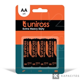 Uniross R6/AA/ceruza, 1,5V szén-cink ceruza elem 4db/bliszter
