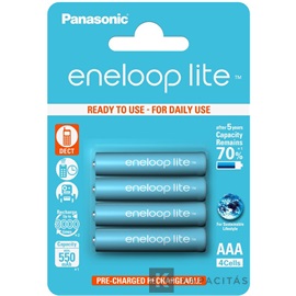 eneloop lite BK-4LCCE/4BE AAA/mikro 550mAh Ni-MH akkumulátor 4 db/csomag