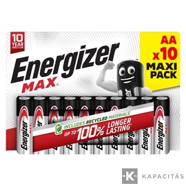 Energizer MAX 1,5V AA/ceruza alkáli elem 10 db/csomag