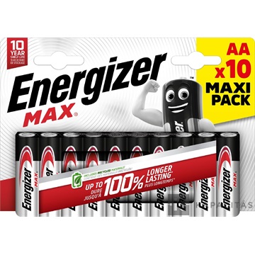 Energizer MAX 1,5V AA/ceruza alkáli elem 10 db/csomag