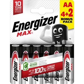 Energizer MAX 1,5V AA/ceruza alkáli elem 6 db/csomag