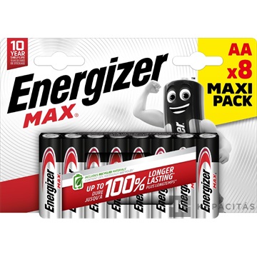 Energizer MAX 1,5V AA/ceruza alkáli elem 8 db/csomag