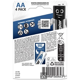 Energizer Ultimate Lithium 1,5V AA/ceruzaalkáli elem 4 db/csomag