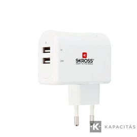 SKROSS USB töltő 2xUSB-A, 3,4A max.