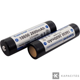 KeepPower 18650 3,7V 2600mAh védett Li-ion akkumulátor