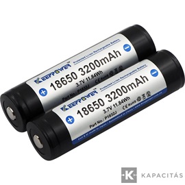 KeepPower 18650 3,7V 3200mAh védett Li-ion akkumulátor