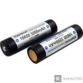 KeepPower 18650 3,7V 3200mAh védett Li-ion akkumulátor