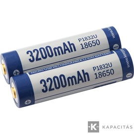 KeepPower 18650 3,7V 3200mAh védett Li-ion akkumulátor USB