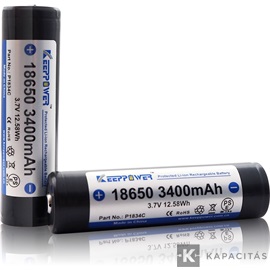 KeepPower 18650 3,7V 3400mAh védett Li-ion akkumulátor