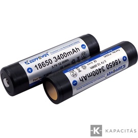 KeepPower 18650 3,7V 3400mAh védett Li-ion akkumulátor