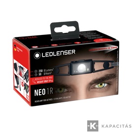 LEDLENSER NEO1R 250lm tölthető futó fejlámpa 80m Li-ion/ Fekete/szürke