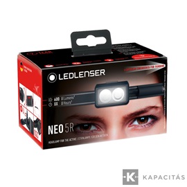 LEDLENSER NEO5R 600lm tölthető futó-fejlámpa 100m Li-ion/ Fekete/szürke