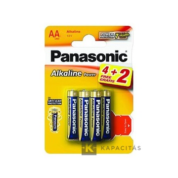 Panasonic LR6APB 4+2 Alkaline Power AA ceruza 1.5V alkáli/tartós elemcsomag 6db/csomag