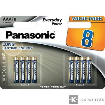 Panasonic LR03EPS/8BW 1,5V AAA/mikro tartós alkáli elem 8 db/csomag