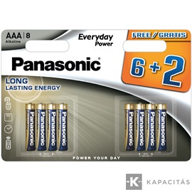 Panasonic LR03EPS/8BW 6+2F 1,5V AAA/mikro tartós alkáli elem 8 db/csomag