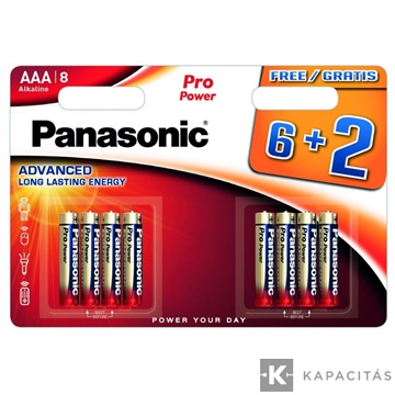 Panasonic LR03PPG/8BW 6+2F 1,5V AAA/mikro tartós alkáli elem 8 db/csomag