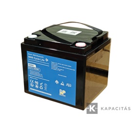 RP 12V 50Ah lítium vasfoszfát (LiFePo4) akkumulátor / bluetooth, kemping, hajó, hobby