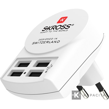 SKROSS USB töltő (4x USB-A, 4x1,2A)