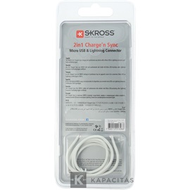 SKROSS USB kábel, töltő, szinkron (microUSB)