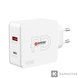 SKROSS USB gyorstöltő (USB-C, USB-A) 48W, PD