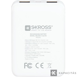 SKROSS Reload10 10Ah power bank USB/ wireless töltéssel