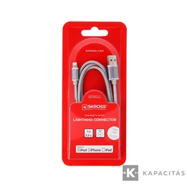 SKROSS Steel Line USB kábel, töltő, szinkron (lightning) 1m