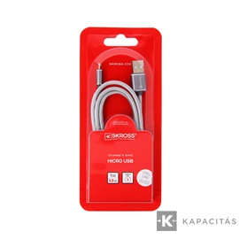 SKROSS Steel Line USB kábel, töltő, szinkron (microUSB) 1m