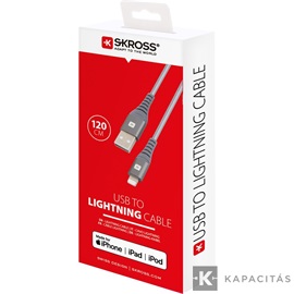 SKROSS Steel Line USB kábel, töltő, szinkron, (lightning) 1,2m