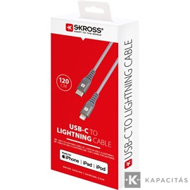 SKROSS Steel Line USB kábel, töltő, szinkron, (USB-C - lightning) 1,2m