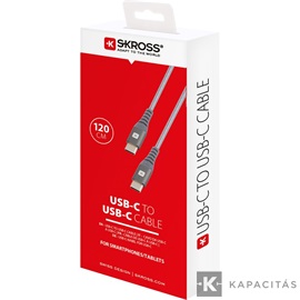 SKROSS Steel Line USB kábel, töltő, szinkron, (USB-C - USB-C) 1,2m