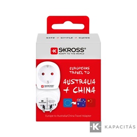 SKROSS csatlakozó átalakító Ausztráliába és Kínába utazóknak