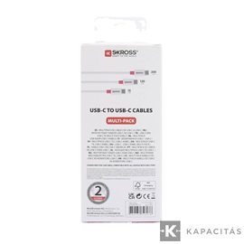 SKROSS USB kábel, töltő, szinkron, multipack (USB-C - USB-C) 0,15m / 1,2m / 2m