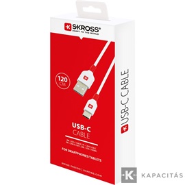 SKROSS USB kábel, töltő, szinkron (USB-C) 1,2m