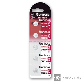 Uniross CR1220 3V lítium gombelem 5db/csomag