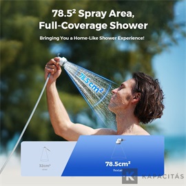 Flextail Tiny Shower – Ultrakönnyű hordozható zuhany 2,5L/perc vízáramlással