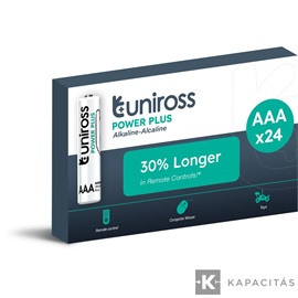 Uniross 1,5V LR03/AAA/mikro tartós alkáli elem POWER PLUS 24db/csomag